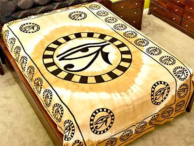 Egyptian Eye Tapestry (Beige) - 72" x 108"