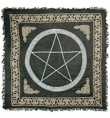 Pentacle in Gold & Silver Altar Cloth - 36" x 36"