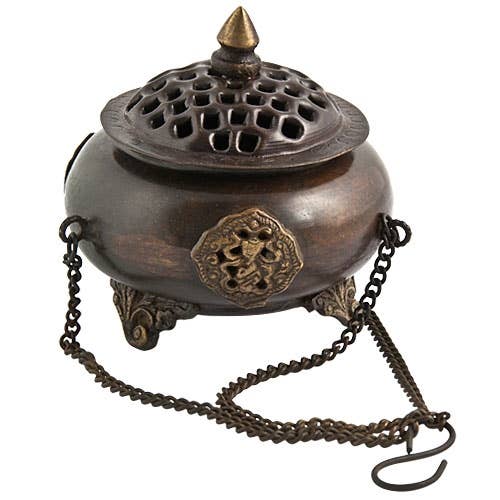 Tibetan Hanging Censer Burner Antique - 4"H