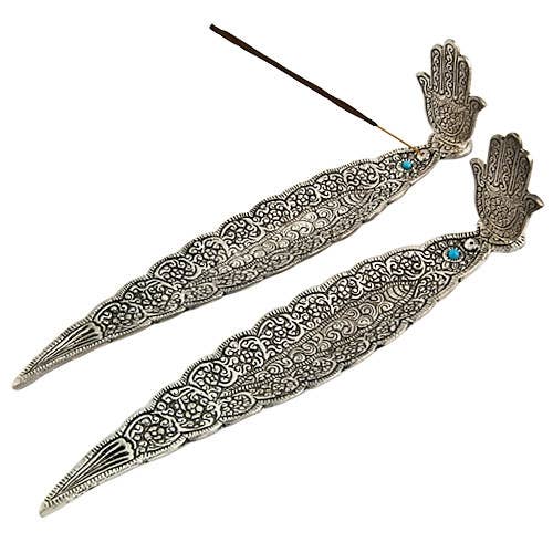 2 Pieces Hamsa Hand Incense Stick Burner - 12"L