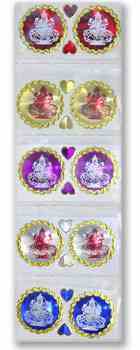 Goddess Laxmi In Multicolor Sticker - 1.25"D (10 Per Pack)