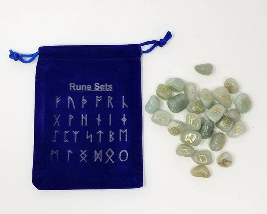 Green Aventurine Rune Set