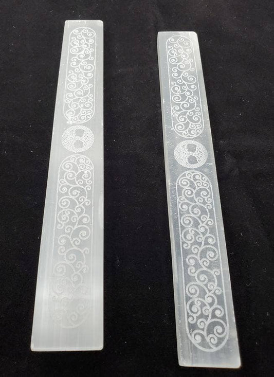 Selenite Tree of Life Wand 6- 7" Long (Flat) - (2 pack)