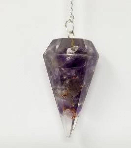 Amethyst Orgone Pendulum with Chain (4PACK)