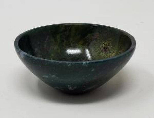 Bloodstone Gemstone Bowl 2" Diameter x 0.75" High