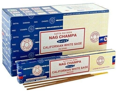 Satya Nag Champa Aroma  Incense - 15 Sticks Pack (12 Packs Per Box) US Seller