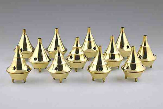 12 Pieces Brass Cone Burner Set - 2.5"H