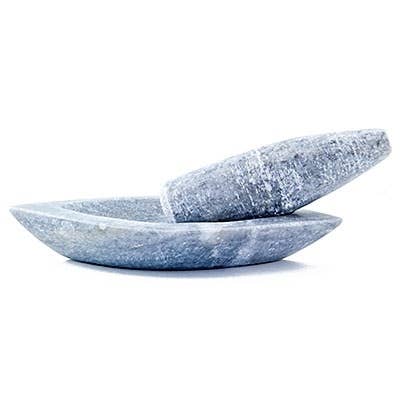 Gray Stone Boat Mortar & Pestle - 1.25"H, 6"W