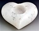 Opal White Marble Heart Burner for T-Lite & Cones - 4"W, 1.5