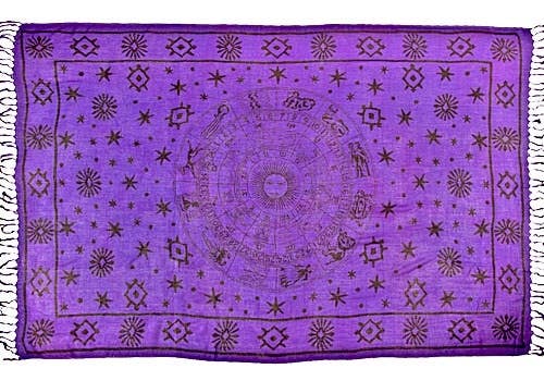 Zodiac in Purple Scarve / Altar Cloth - 42" x 68"