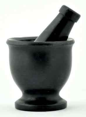 Black Stone Mortar & Pestle - 3"H, 3"D