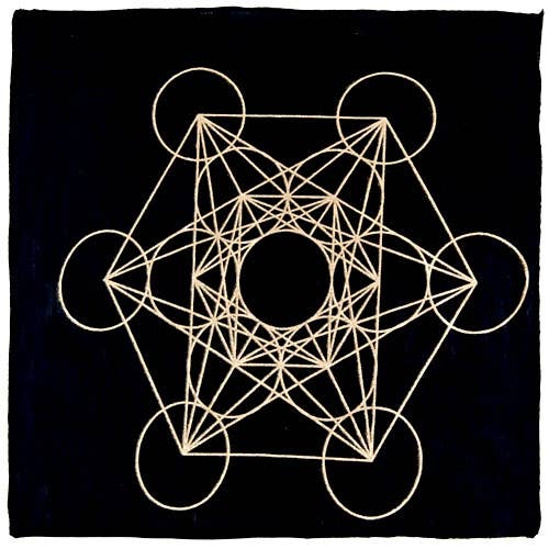 Metatron Crystal Grid Mat/Altar Cloth - 12"x12"