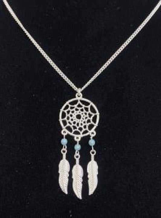 Silver - Dream Catcher Necklace 20"with chain