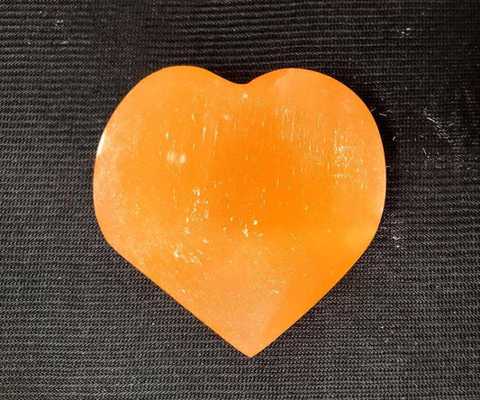 Orange Selenite Heart 1.5" - 2.5" Wide (5-6 CM)