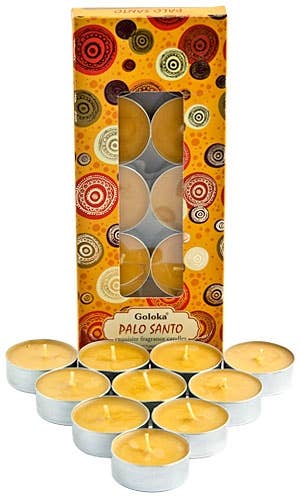 Goloka Palo Santo Tea Light Candles (10 Per Pack)