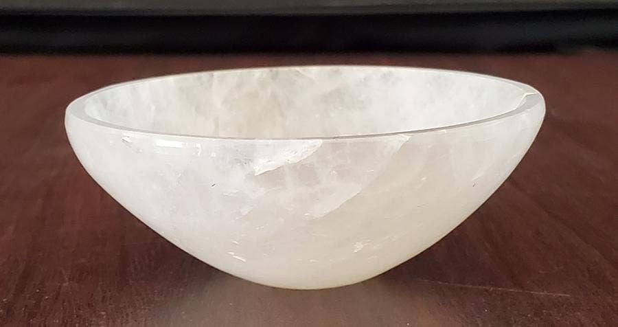 Rose Quartz Gem Stone Bowl 2" Diameter x 0.75" High