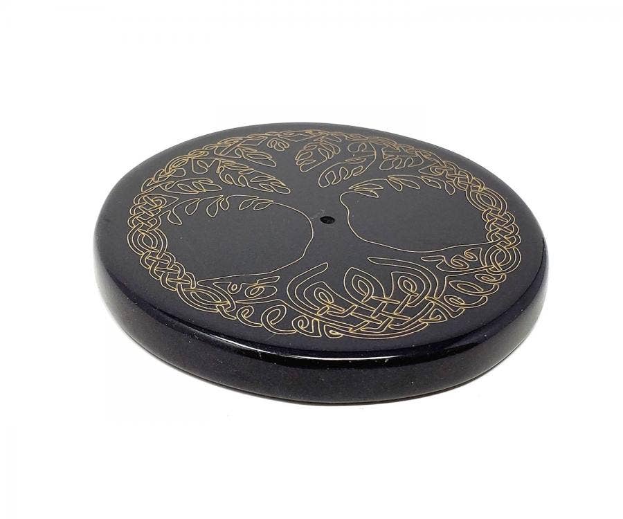 Black Agate Tree of Life Gold Printed Altar