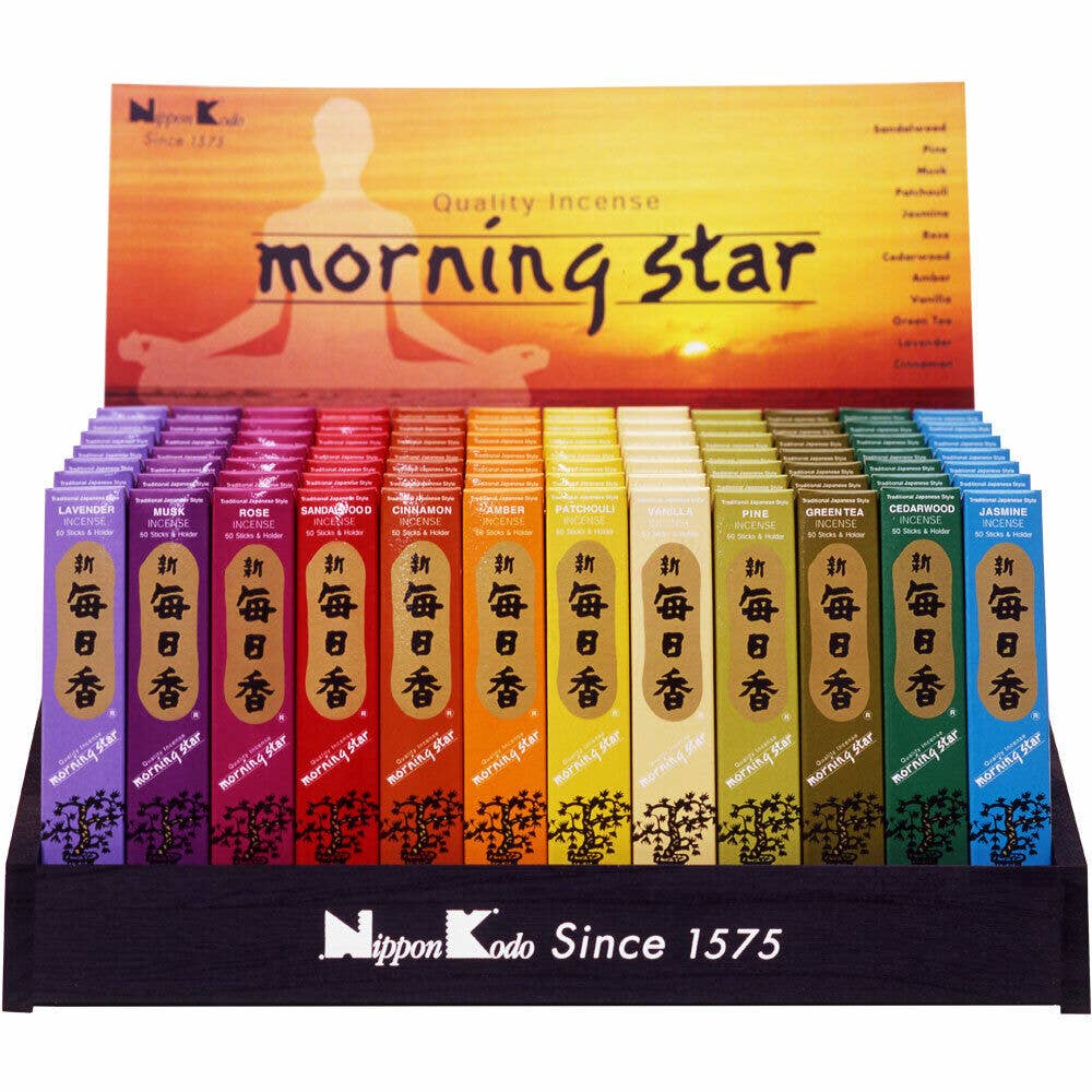 Morning Star Incense Display Set 50 Sticks (72 Packs)