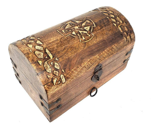 Celtic Cross Treasure Chest 10" x 6" x 6"