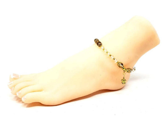 Crystal Quartz - Turtle Anklet