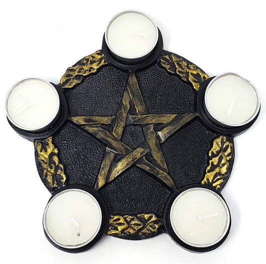 Pentagram Candle Holder/ Altar Tile 7"