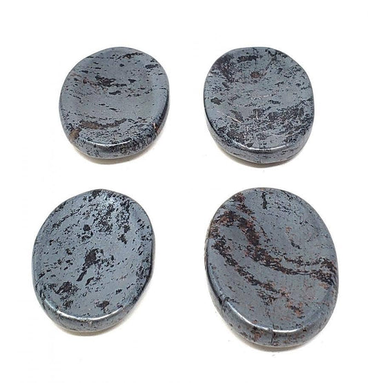 Worry Gemstone - Hematite Oval Stones (4 Pack) 1-1.5"L