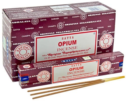 Satya Opium Incense - 15 Gram Pack (12 Packs Per Box)