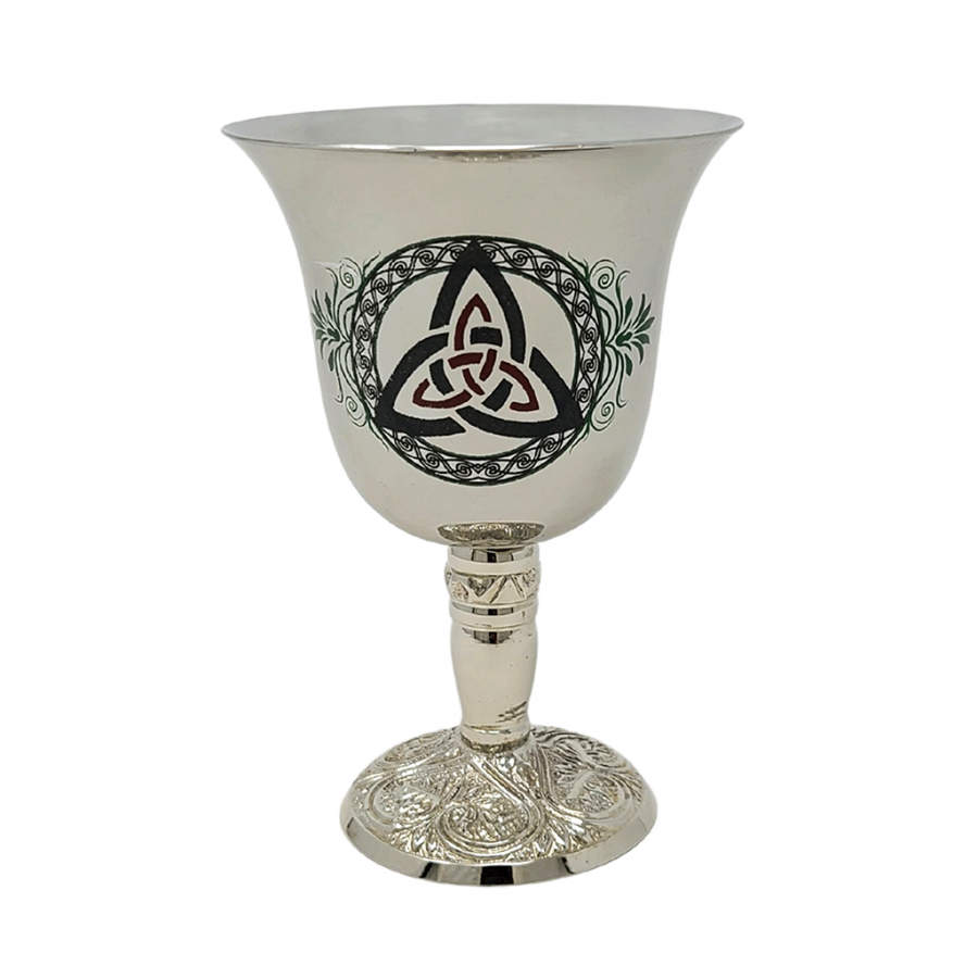 Stainless Steel Chalice with Triquetra Design 4.75"H (6 oz c