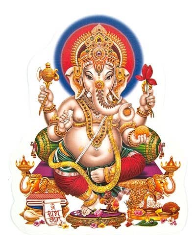 Lord Ganesh Sticker - 5" x 6" (10 Per Pack) 2