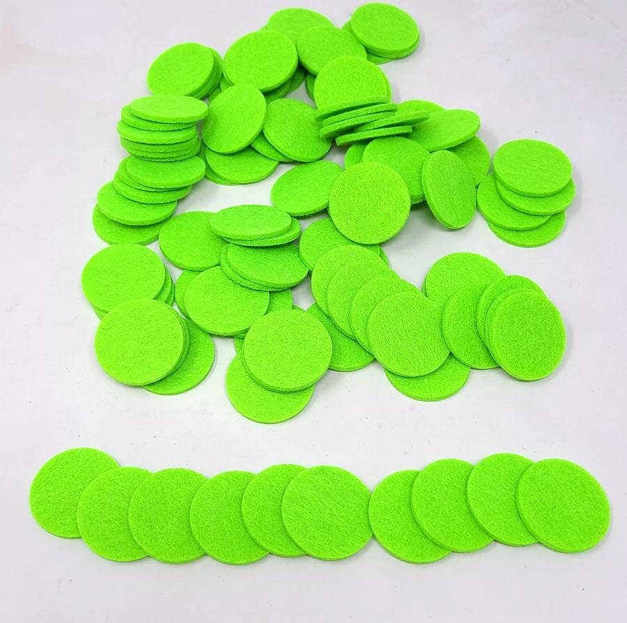 XL Lime Green Essential Oil Felt Pads - 100 Pcs Replacement