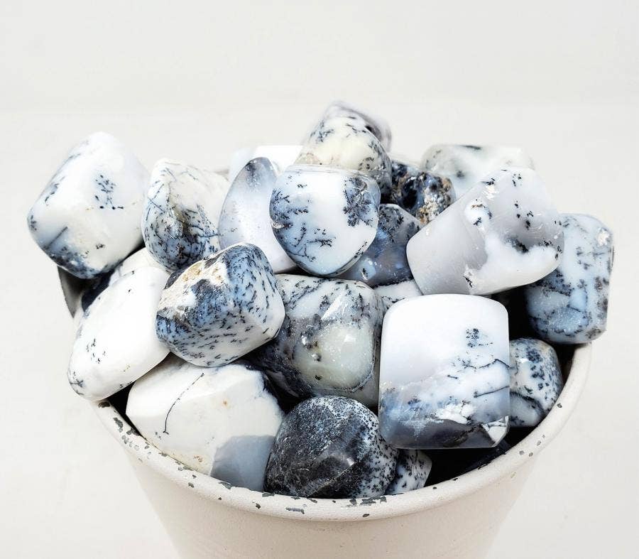 Dendritic Tumbled Stone 1 Lb (Genuine Polished Gemstone)