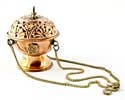 Tibetan Copper Hanging Censer Burner - 3.75"H