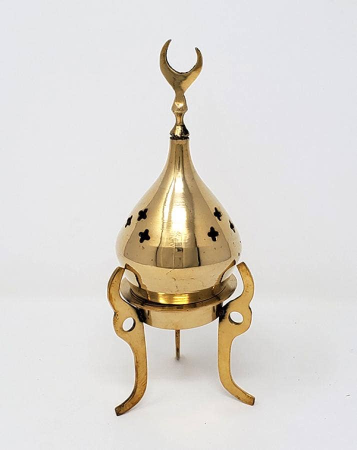 Brass Mosque Tri Pod Moon Burner 7.5"