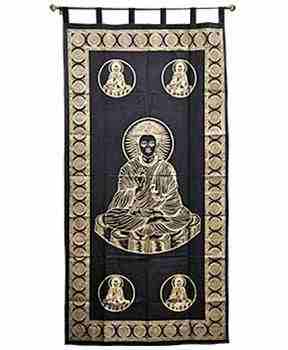 Lord Buddha Curtain (Gold) - 44"x88"