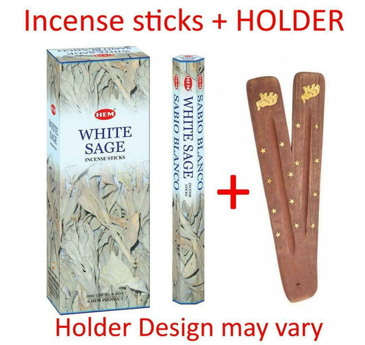 Hem White Sage Incense Sticks Bulk 120 Stick + 1 HOLDER