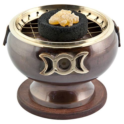 Triple Moon Screen Burner with Coaster - 3.5"D