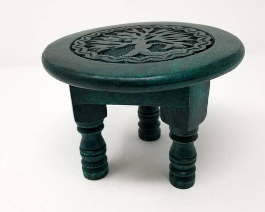 Tree of Life Small Wood Altar Table 6" Round