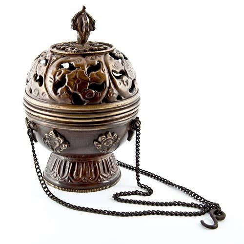 Tibetan Hanging Censer Burner Antique - 6"H