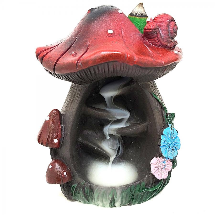 Mushroom Backflow Cone Incense Burner 5"H x 3"W (Style #2)