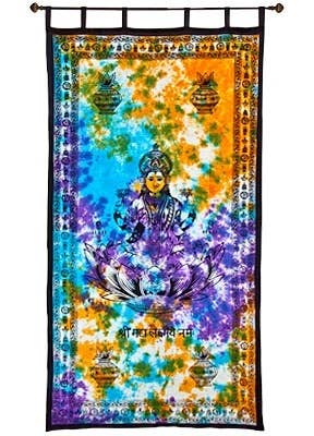 Goddess Laxmi Curtain (Tie Dye) - 44"x88"