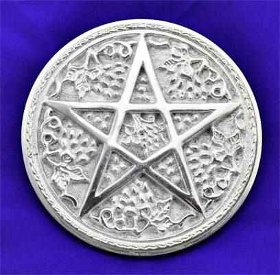 Pentacle Metal Altar Tile - 6"D