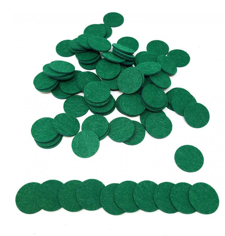 Medium Green Essential Oil Felt Pads - 100 Pcs Replacement