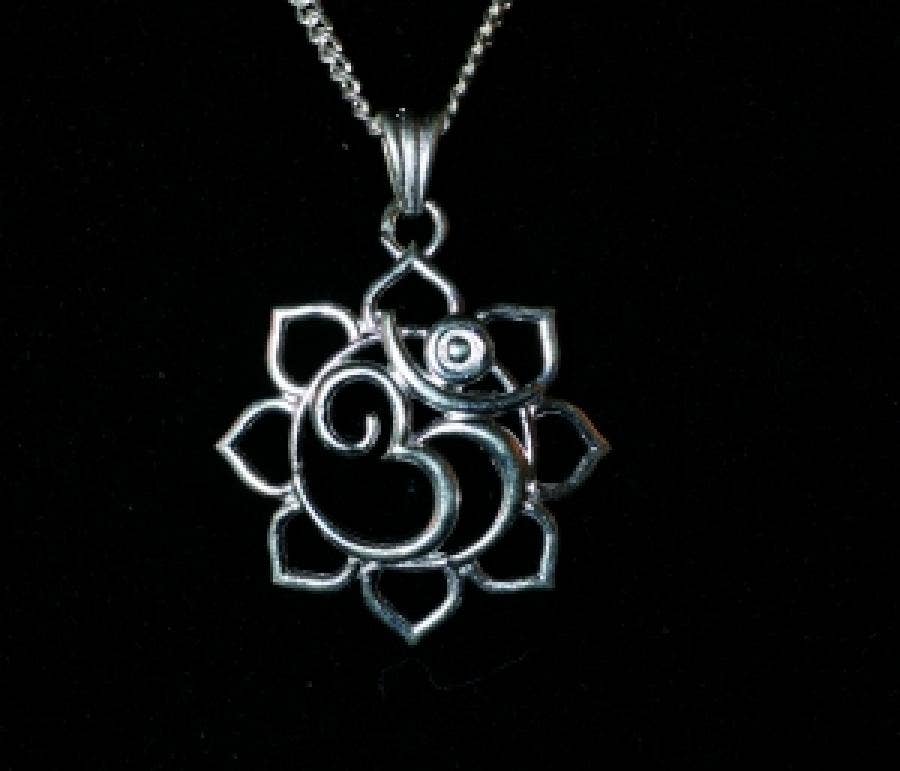 Om Lotus Pendant 1.25" D