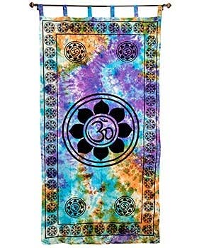 Lotus Om Symbol Curtain (Tie Dye) - 44"x88"