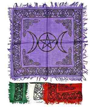 4 Pieces Triple Moon Altar Cloth Set -18" x 18"