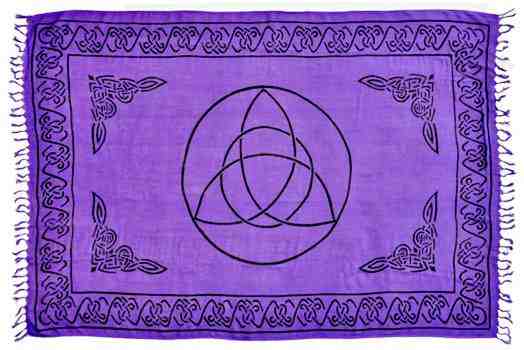 Triquetra in Purple Scarve / Altar Cloth - 42" x 68"