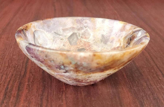 3" Amethyst Gem Stone Bowl -(Approximate size natural stone)