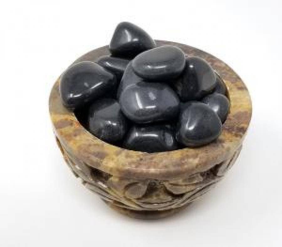 Black Agate Tumbled Stone 1 Lb (Genuine Polished Gemstone)