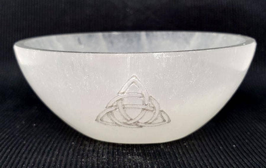 Triqueta- White Selenite Bowl 3.5"-4" Diameter