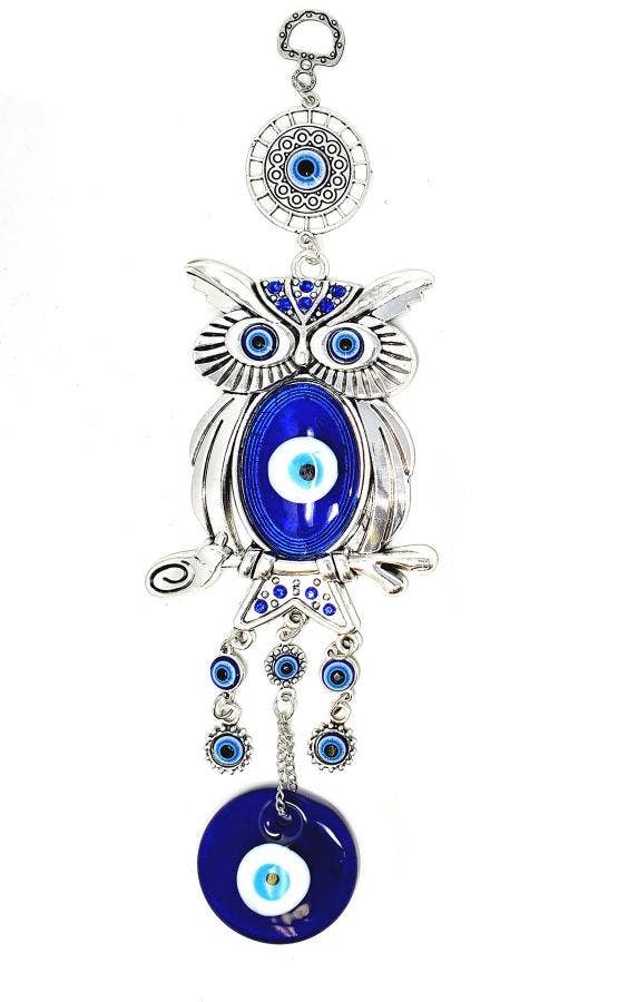 Night Owl w/ Evil Eye Hanging 11"L x 3.5"D